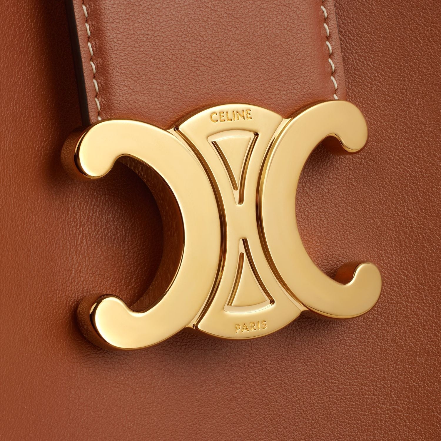 Celine Tan Calf Leather Medium Louise Shoulder Bag