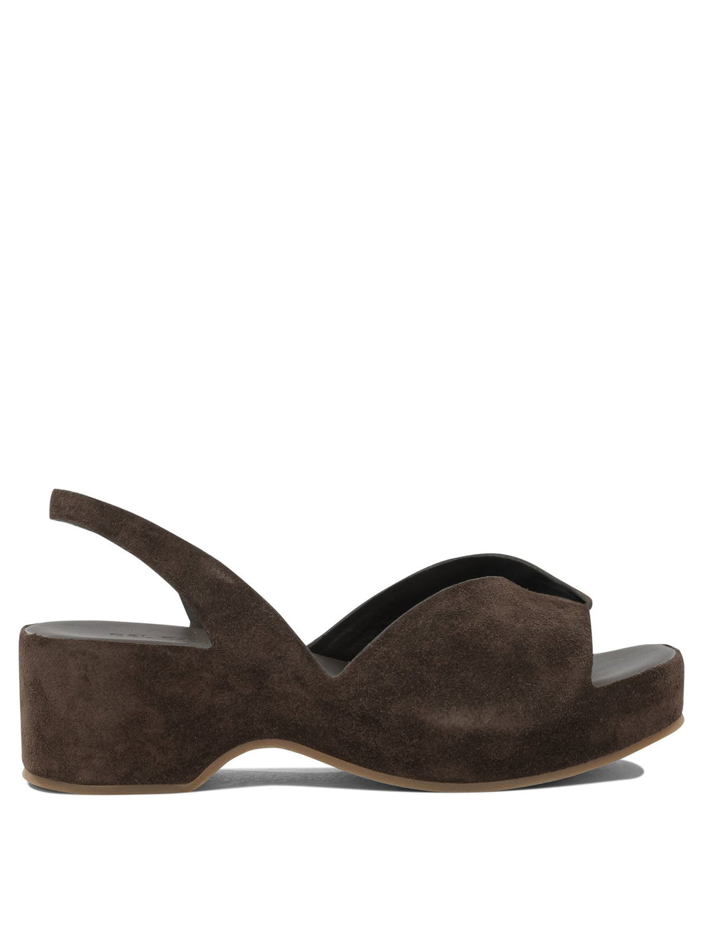 Del Carlo Brown Calf Leather Rubber Sandals