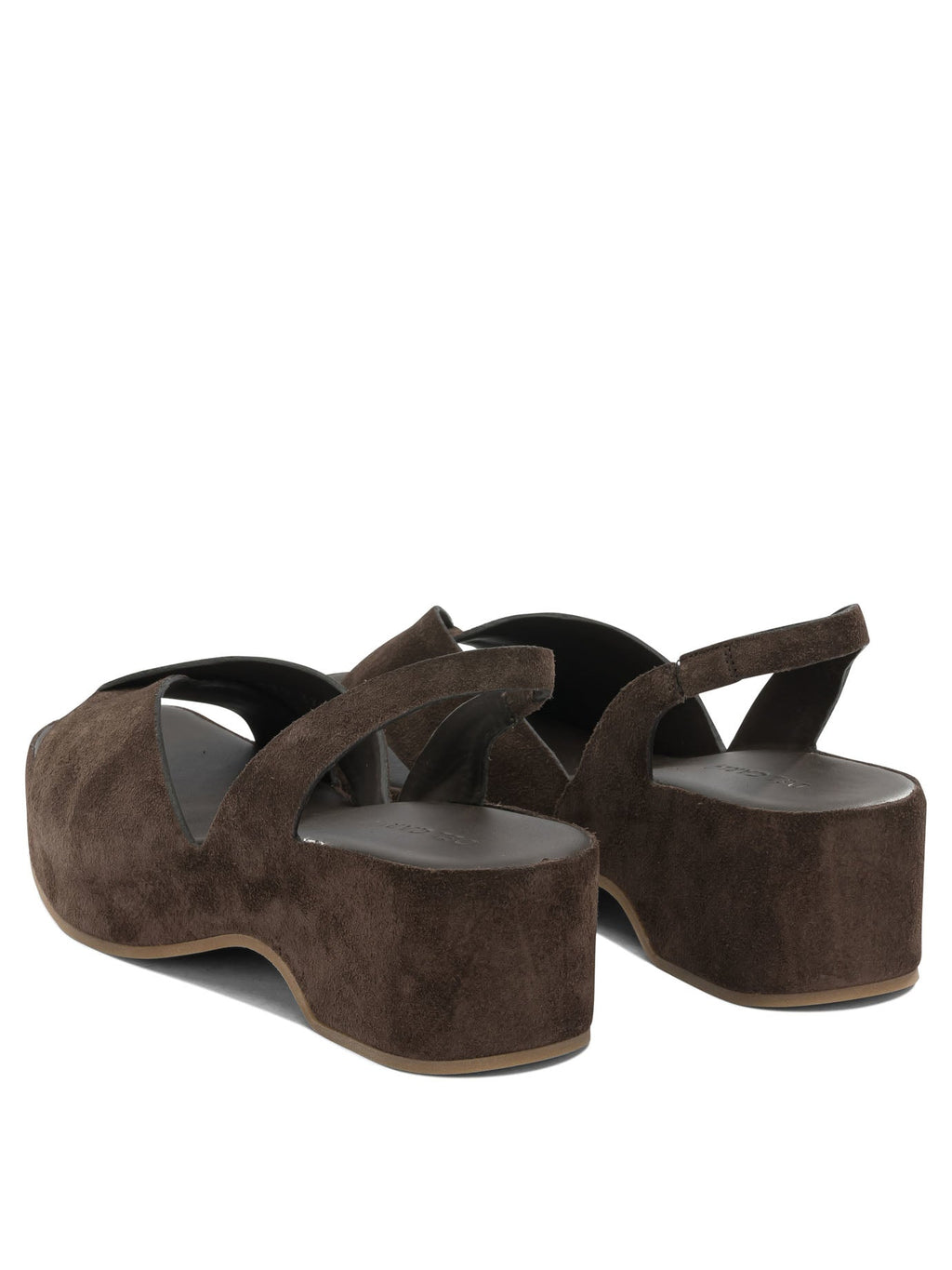 Del Carlo Brown Calf Leather Rubber Sandals