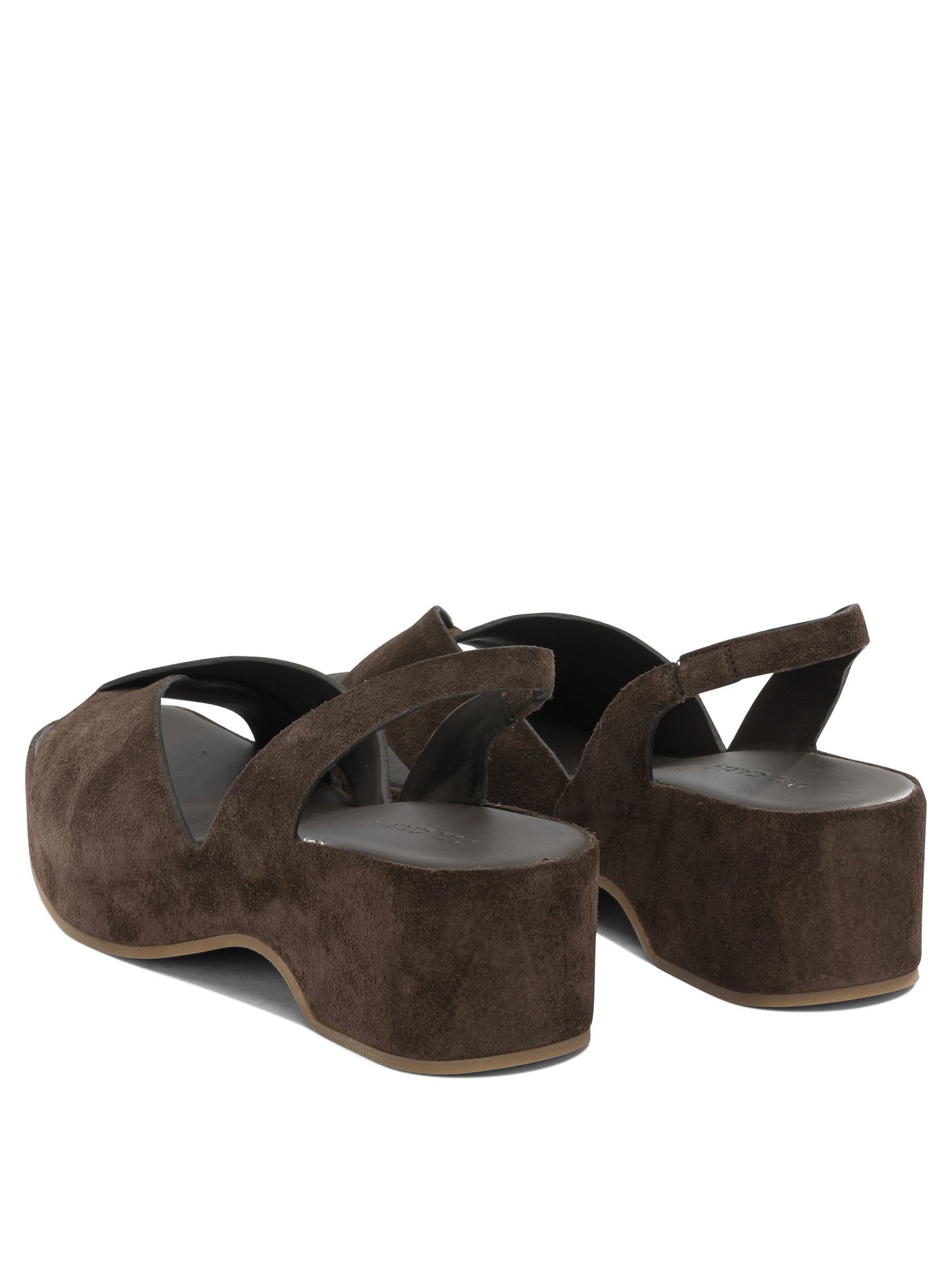 Del Carlo Brown Calf Leather Rubber Sandals