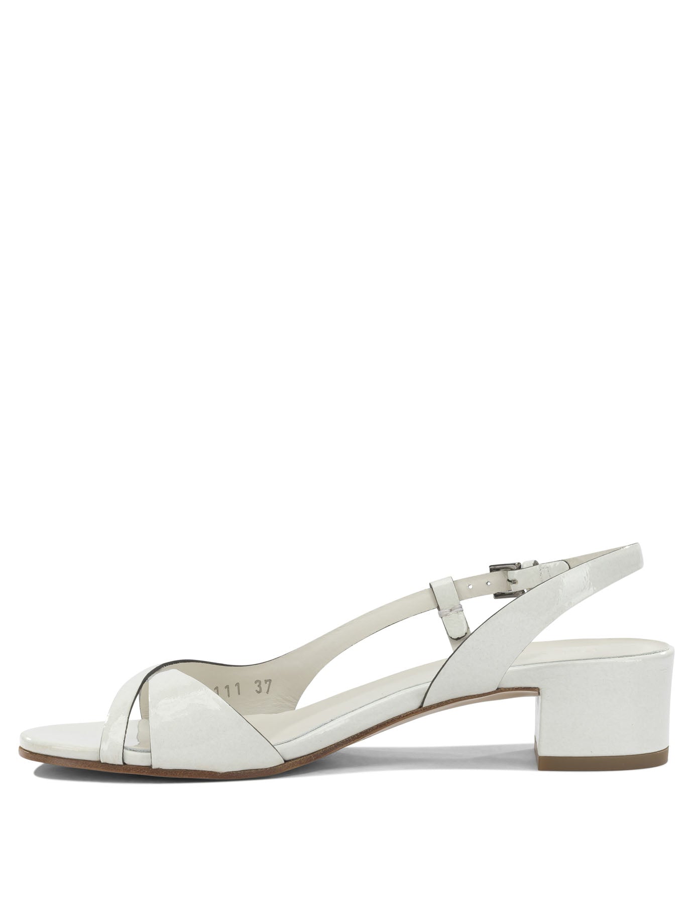 Del Carlo White Calf Leather Leather Sandals