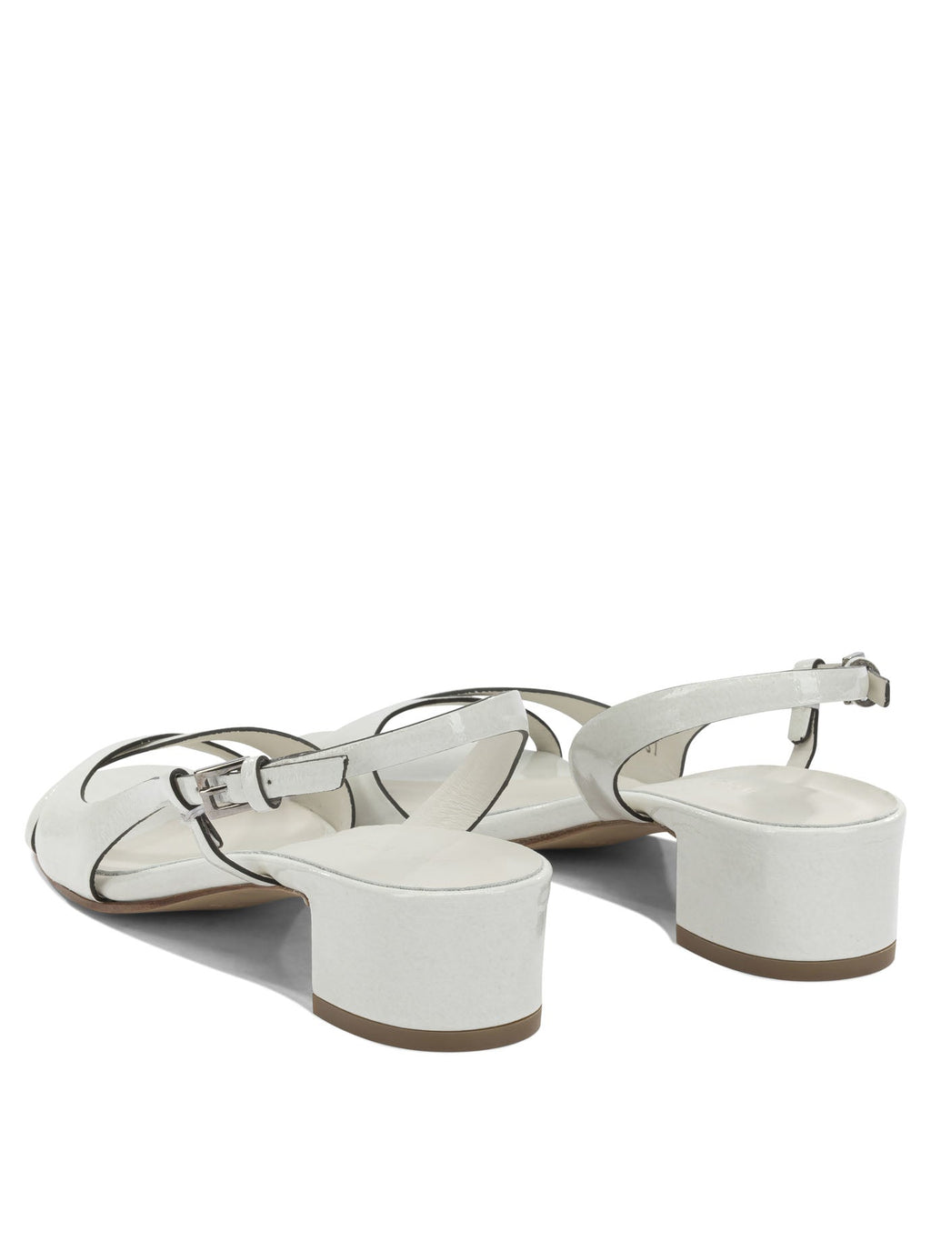 Del Carlo White Calf Leather Leather Sandals