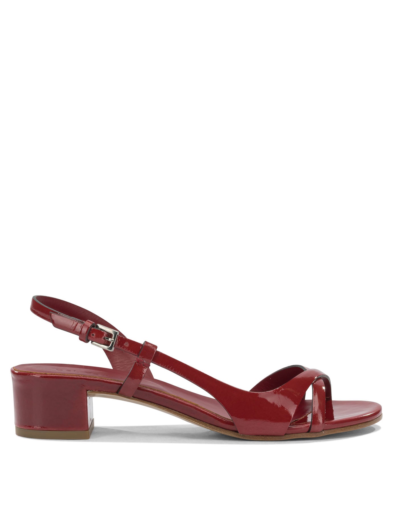 Del Carlo Red Calf Leather Sandals