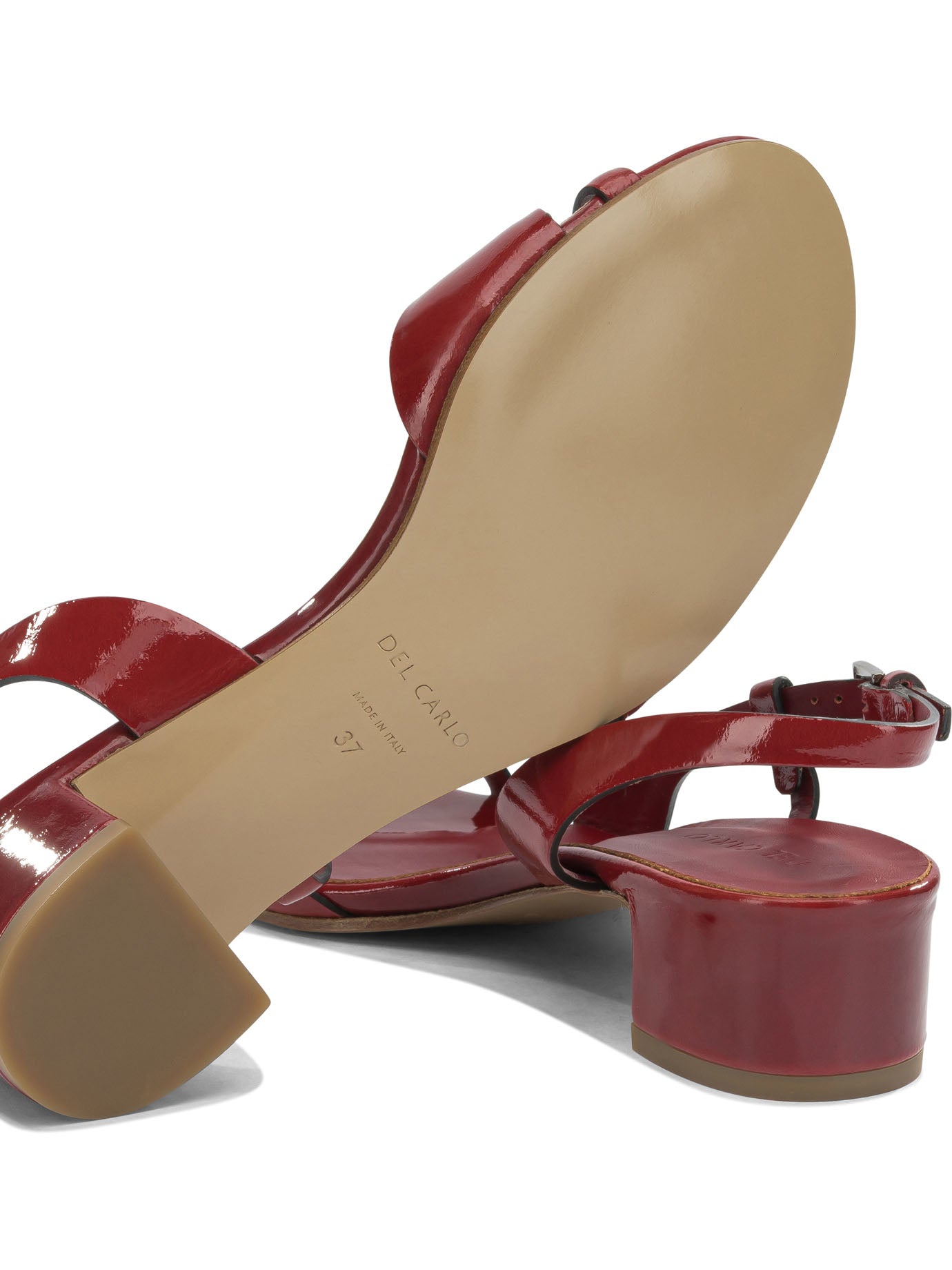 Del Carlo Red Calf Leather Sandals
