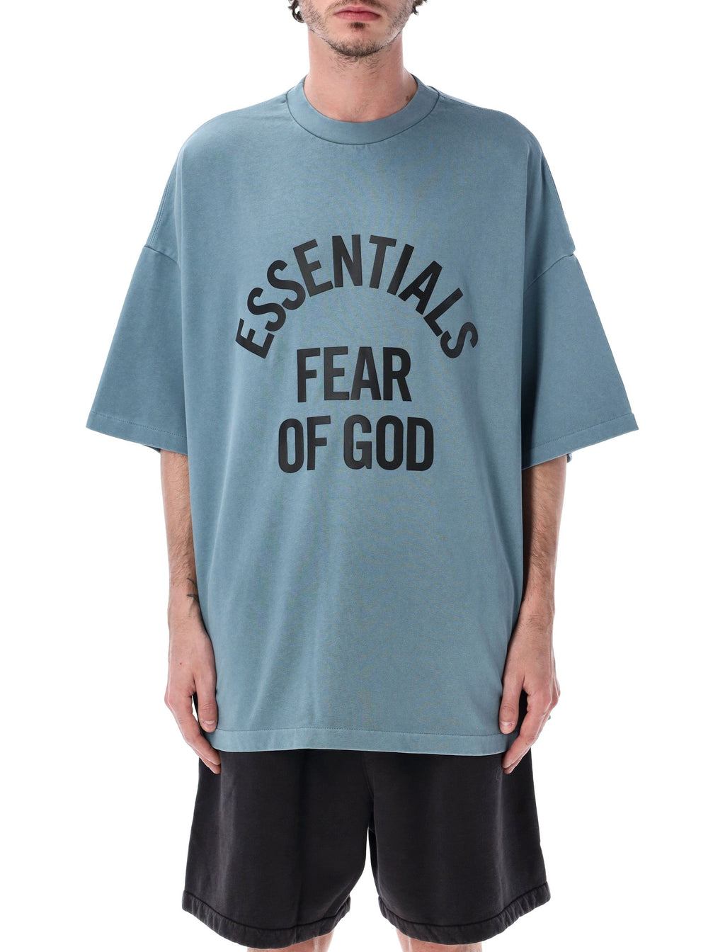 Fear Of God Essentials Campus 90S Faded Blue Cotton Jersey Tshirt
