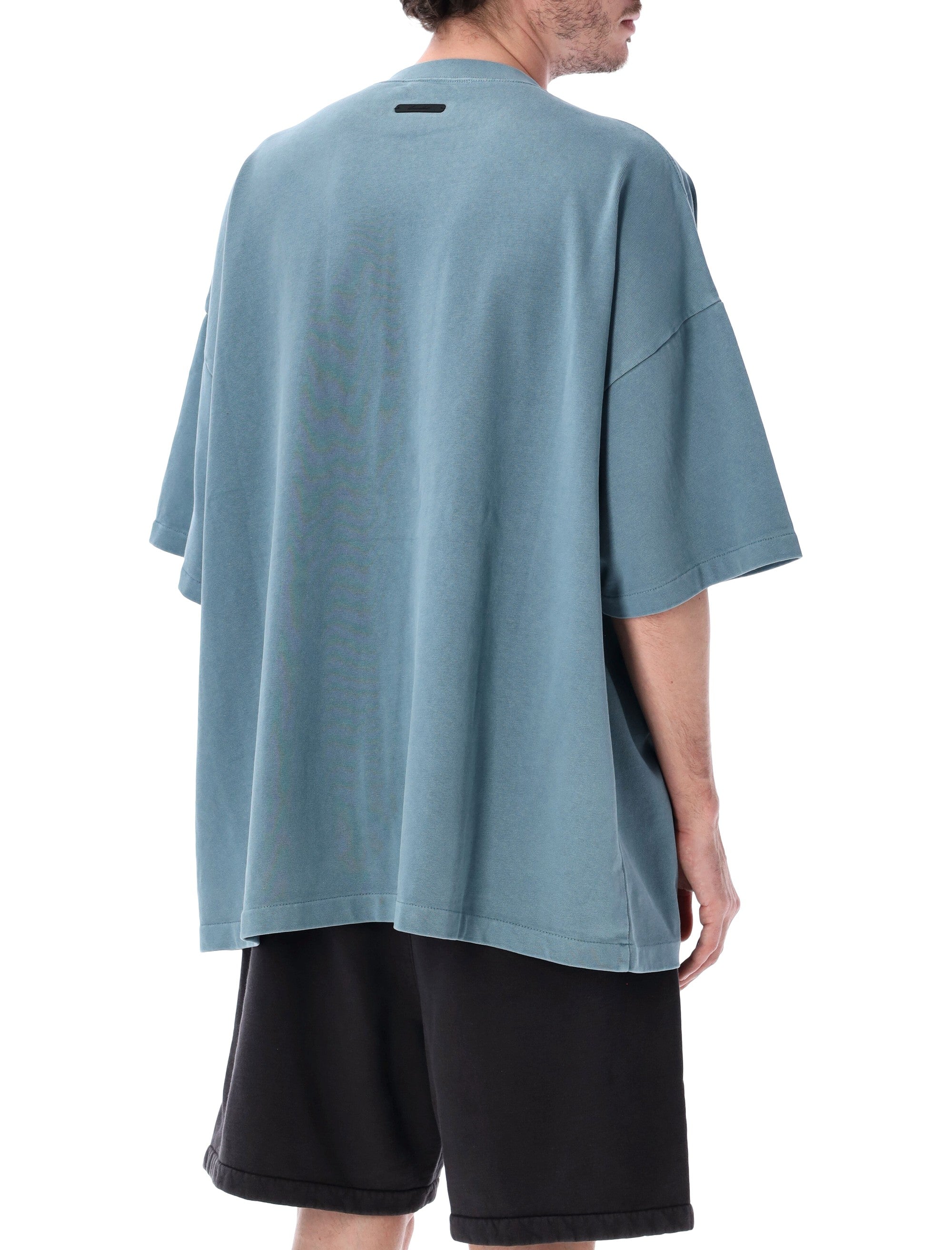 Fear Of God Essentials Campus 90S Faded Blue Cotton Jersey Tshirt