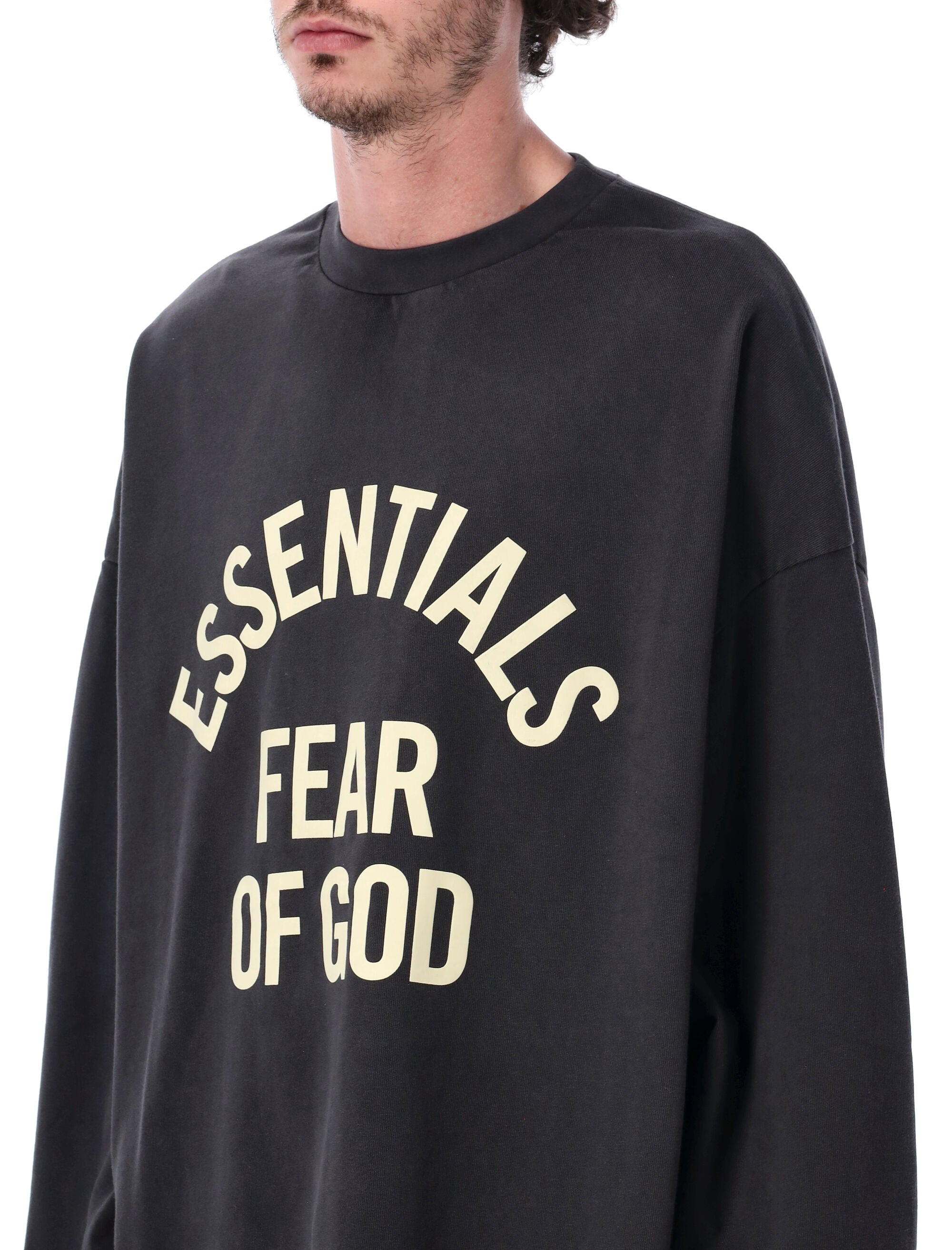 Fear Of God Essentials Essentials Fear Of God Black Campus 90S Long Sleeve Tee