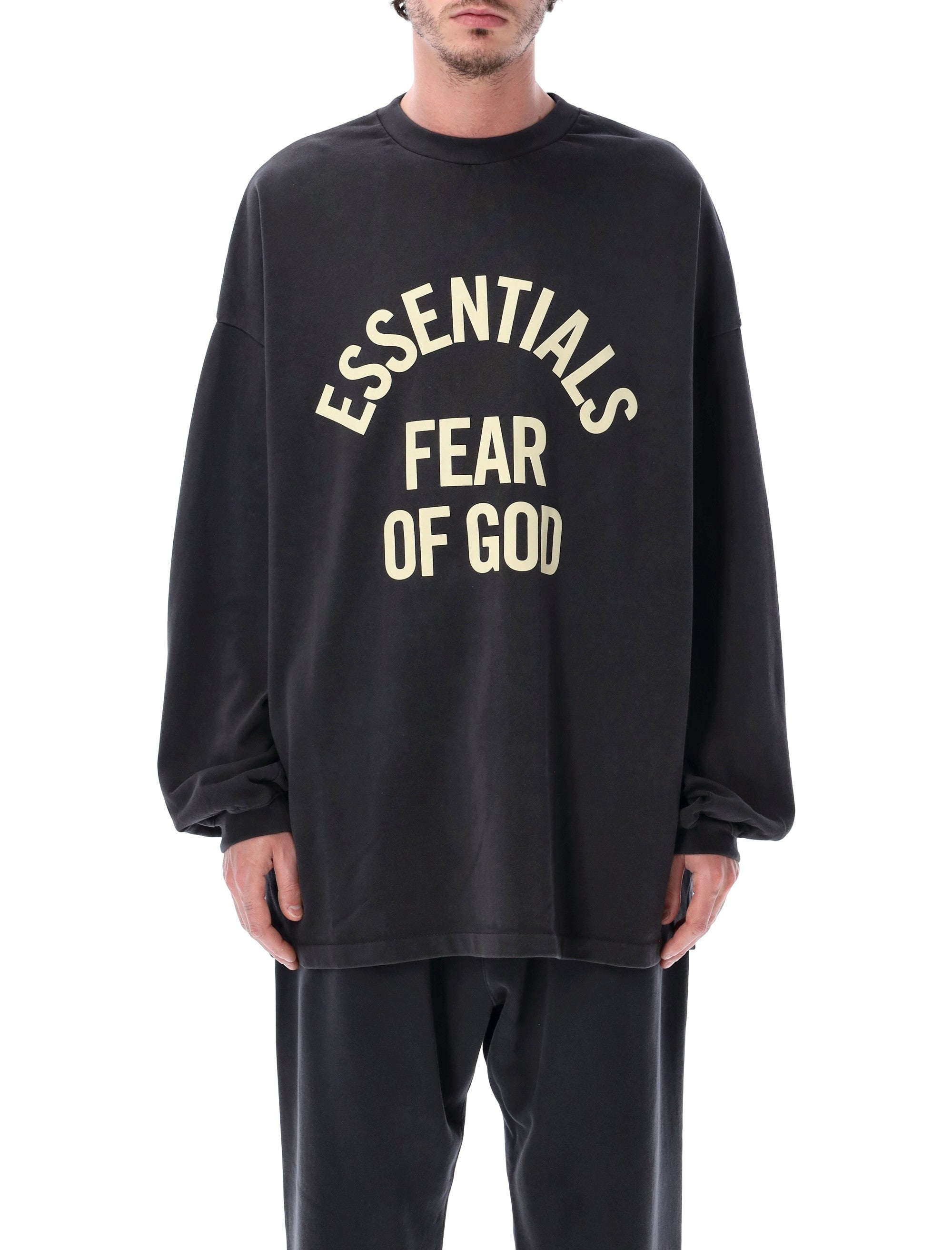 Fear Of God Essentials Essentials Fear Of God Black Campus 90S Long Sleeve Tee