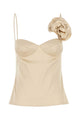 Magda Butrym Beige Stretch Satin Top