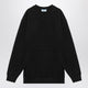 Prada  Black Short Plush Dress With Logo Triangle