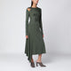 Victoria Beckham  Midi Dress In Oregano Green With Interlace