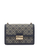 Tory Burch Blue Cotton Leather Crossbody Bag