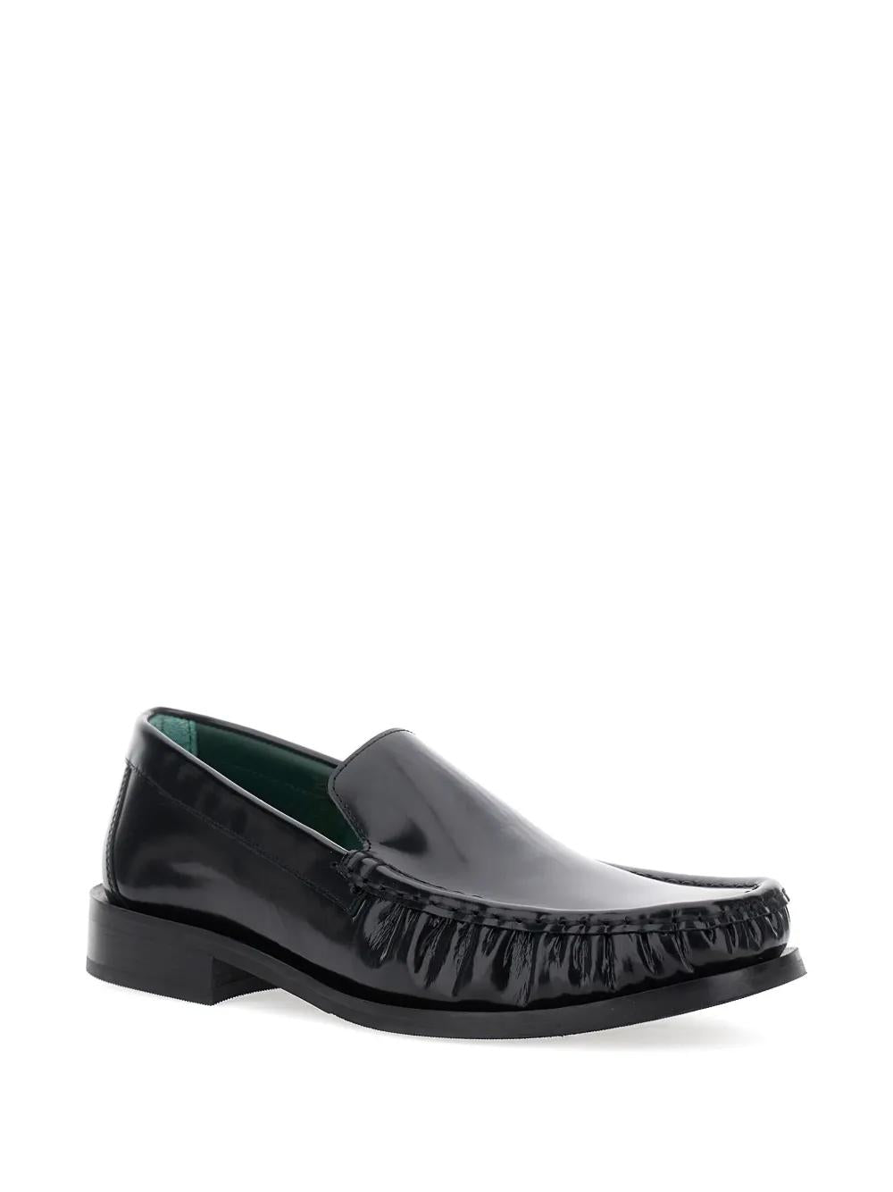 Vinnys Black Leather Micahel Moccasins
