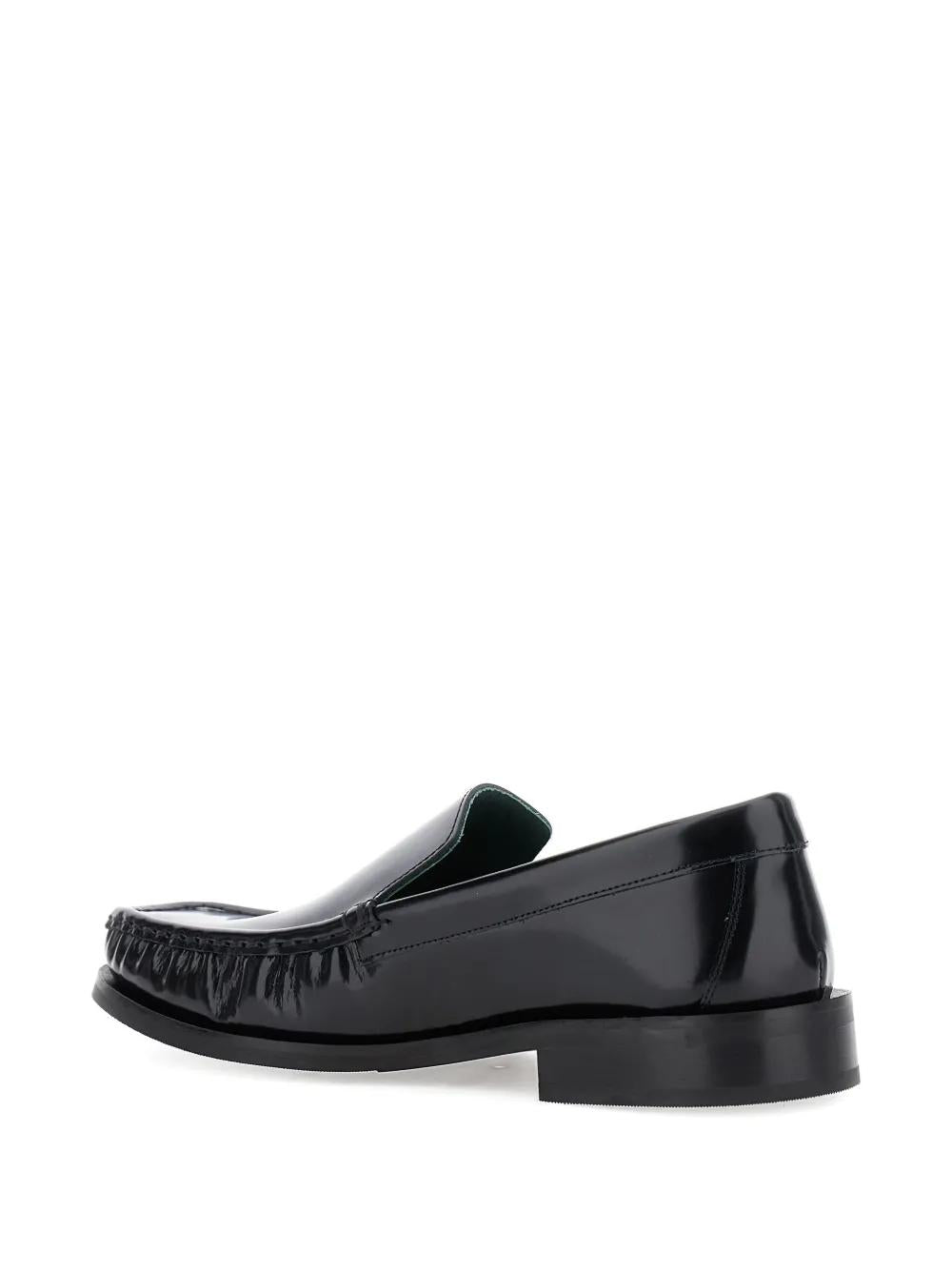 Vinnys Black Leather Micahel Moccasins