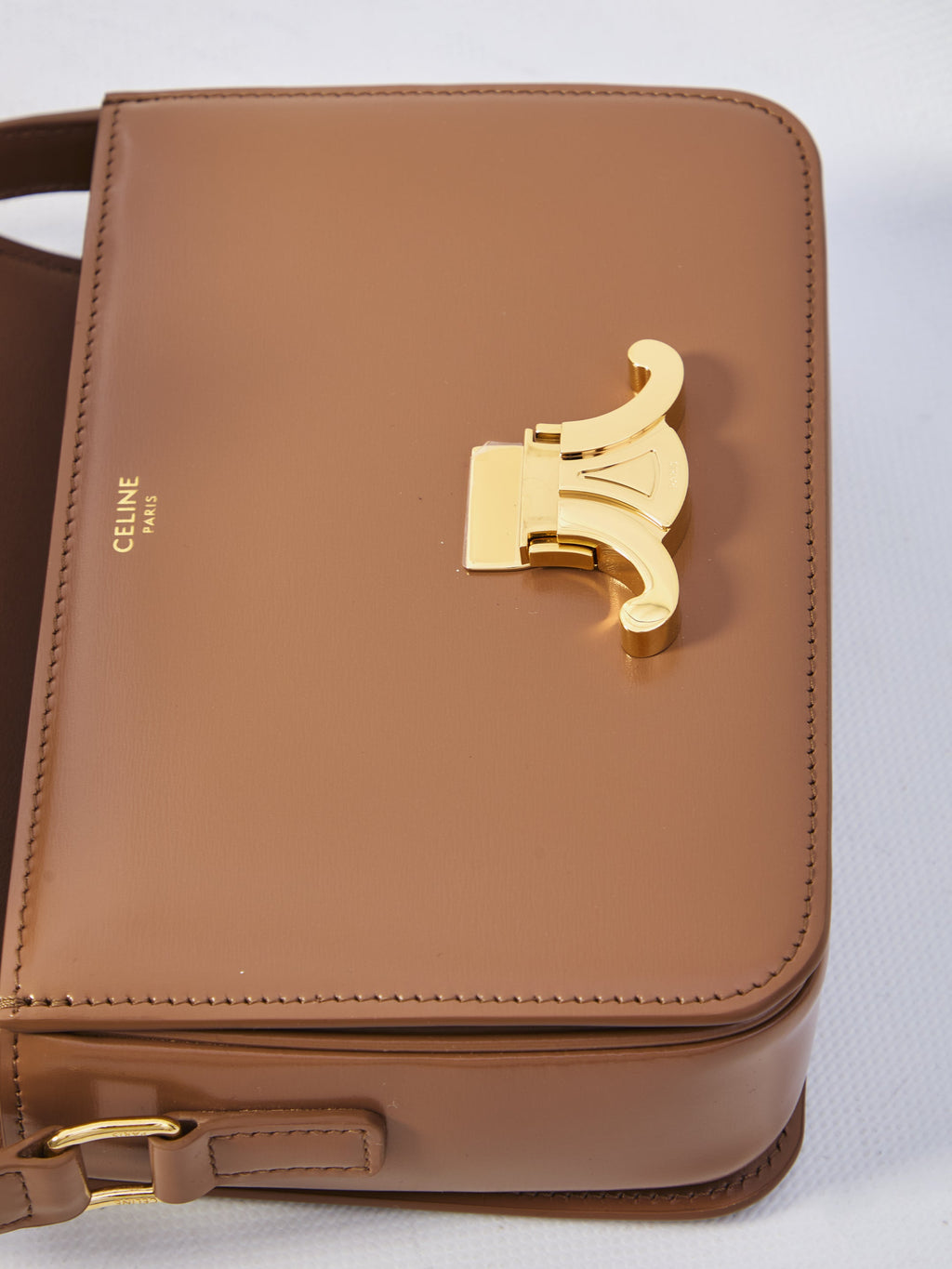 Celine Bronze Teen Triomphe Calf Leather Shoulder Bag