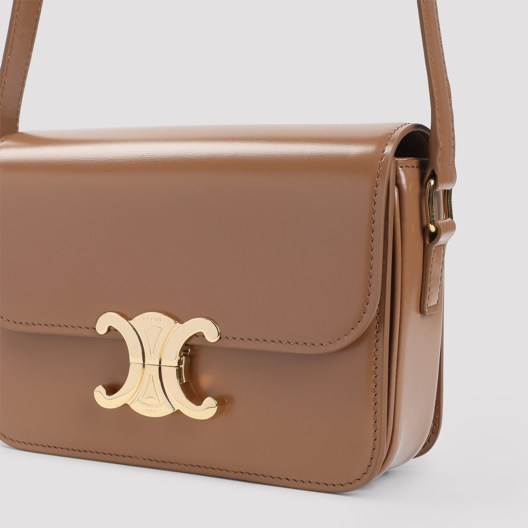 Celine Bronze Teen Triomphe Calf Leather Shoulder Bag