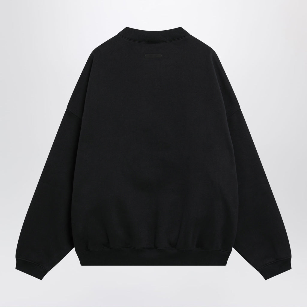 Fear Of God Essentials Black Cotton Fleece Sweatshirt With Logo Embroidery