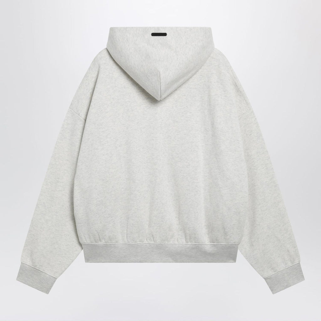 Fear Of God Essentials Light Grey Mélange Cotton Fleece Zipup Sweatshirt