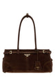 Prada Brown Suede Prada Bonnie Shoulder Bag