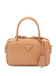 Prada Mini Leather Top Handle Bag With Shoulder Strap