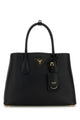 Prada Black Leather Small Double Handbag