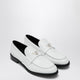 Prada  White Brushed Leather Loafer