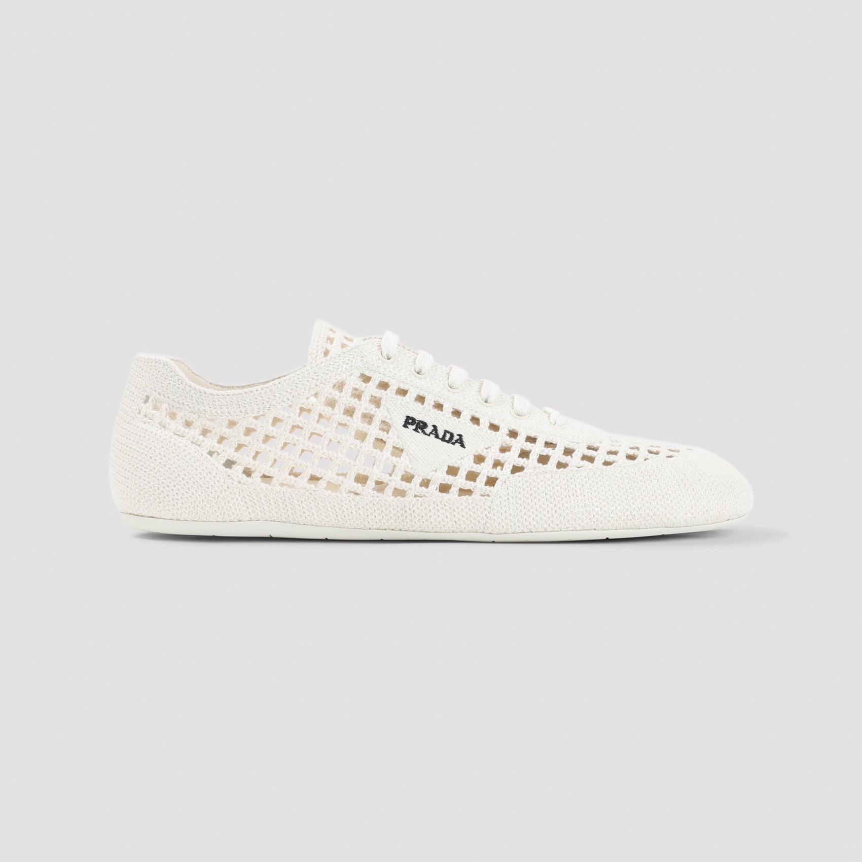 Prada Ivory Crochet Sneakers