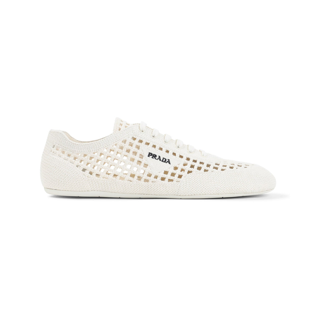 Prada Ivory Crochet Sneakers