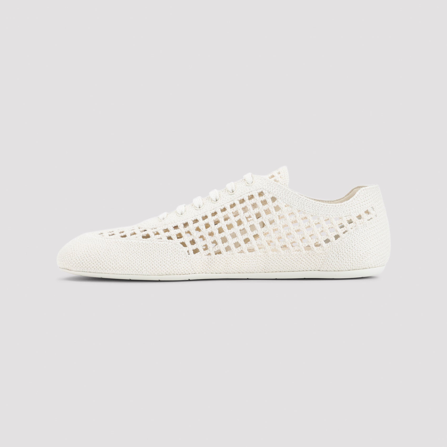 Prada Ivory Crochet Sneakers