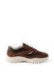 Prada Brown Leather Rete Tech Sneakers