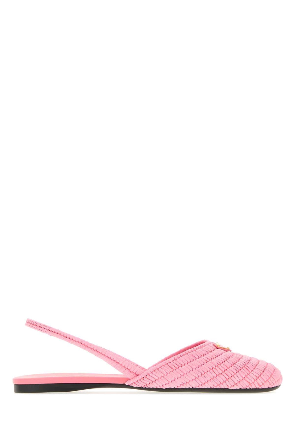 Prada Pink Raffia Ballerinas