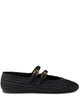 Prada Black Calf Leather Ballerinas