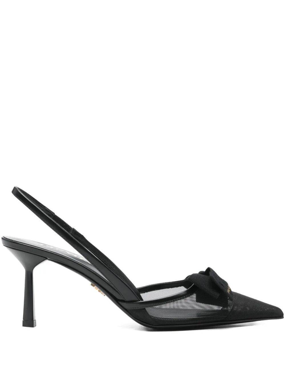 Prada Bow Detail Mesh Slingback Pumps
