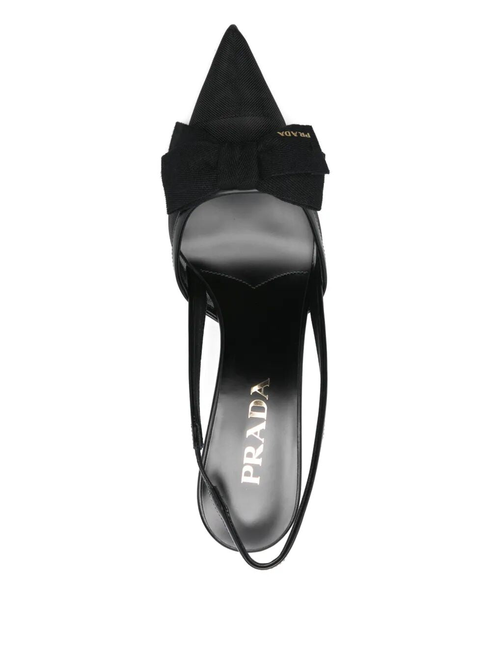 Prada Bow Detail Mesh Slingback Pumps