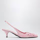 Prada Embroidered Satin Slingback Pumps