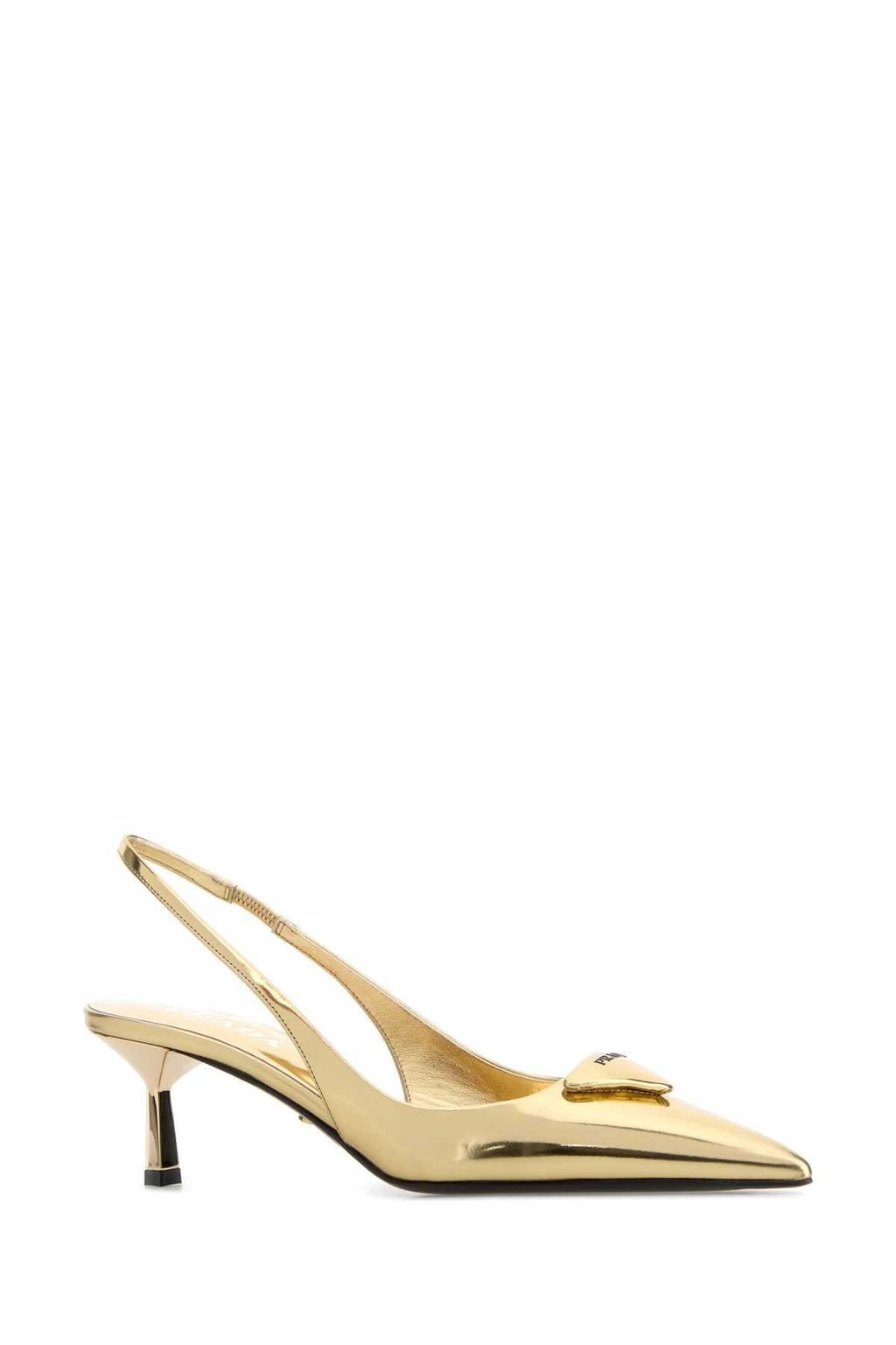 Prada Prada Platinum Patent Leather Slingback Pumps