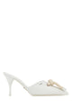 Prada White Nappa Leather Mules