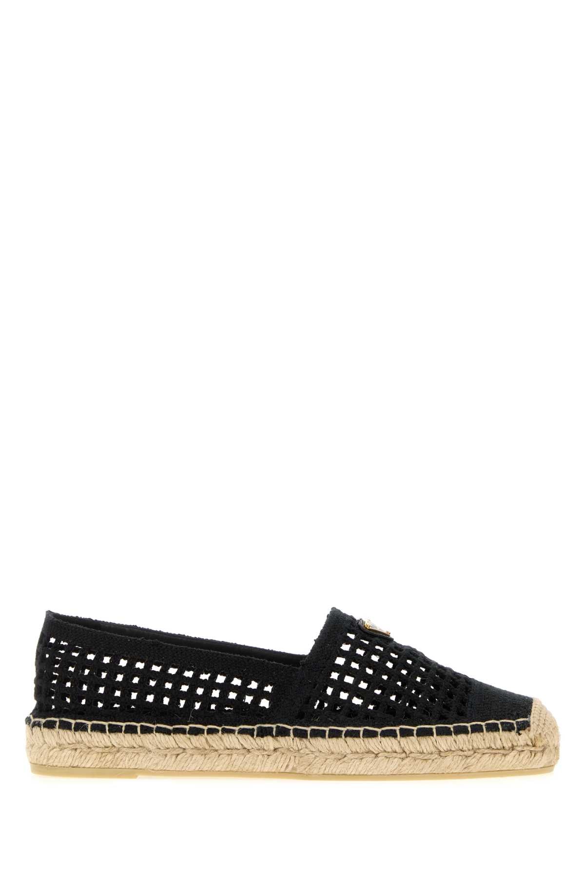 Prada Black Crochet Espadrilles