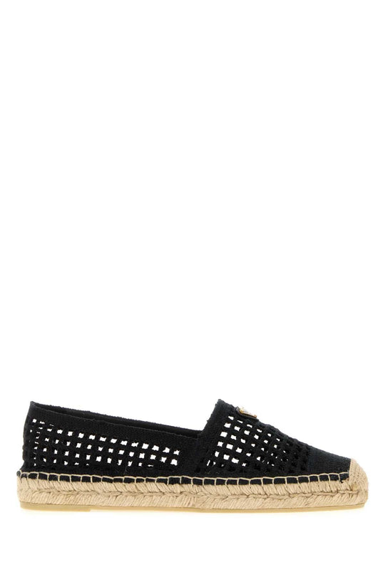 Prada Black Crochet Espadrilles