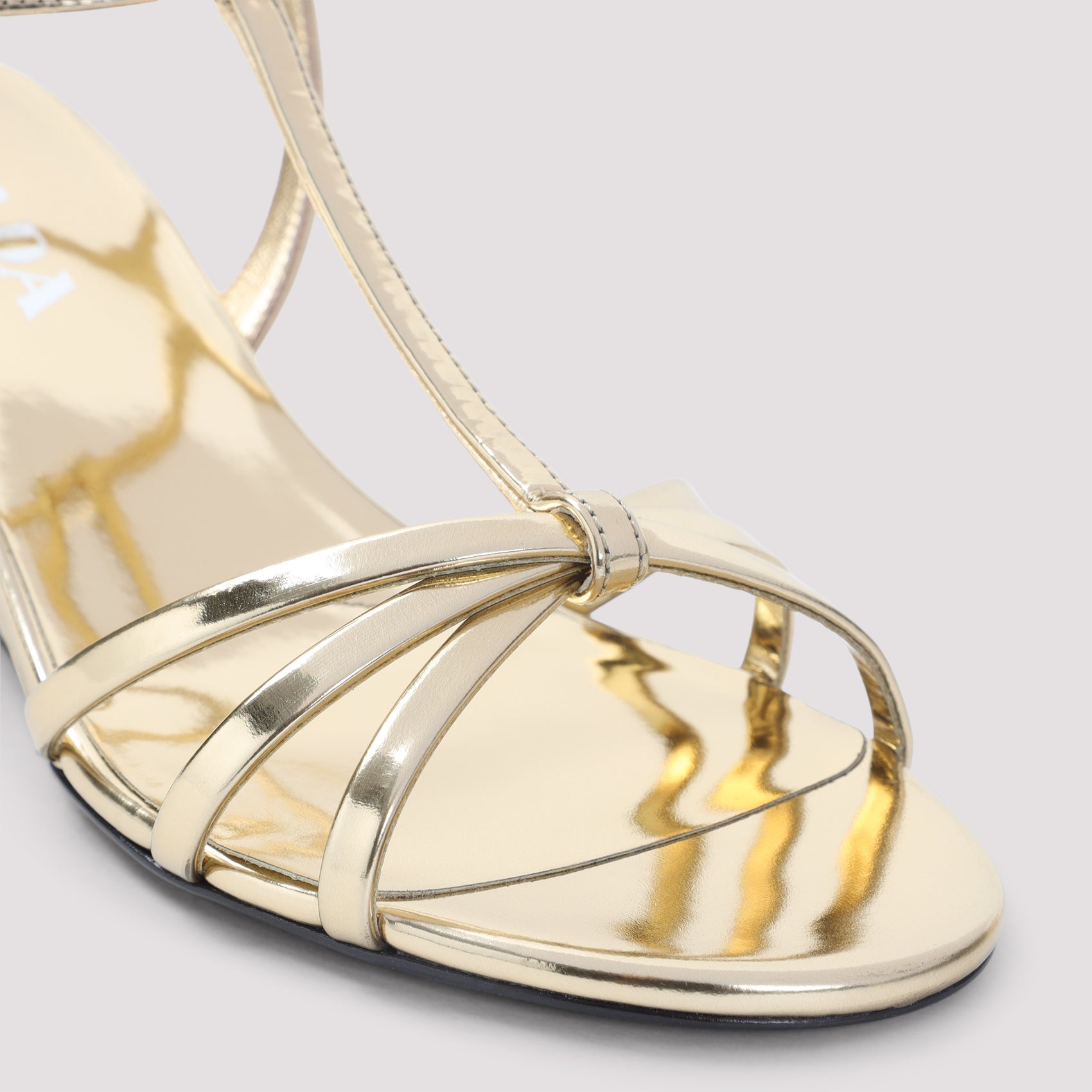 Prada Prada Metallic Leather Wedge Sandals