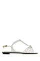 Prada White Leather Sandals