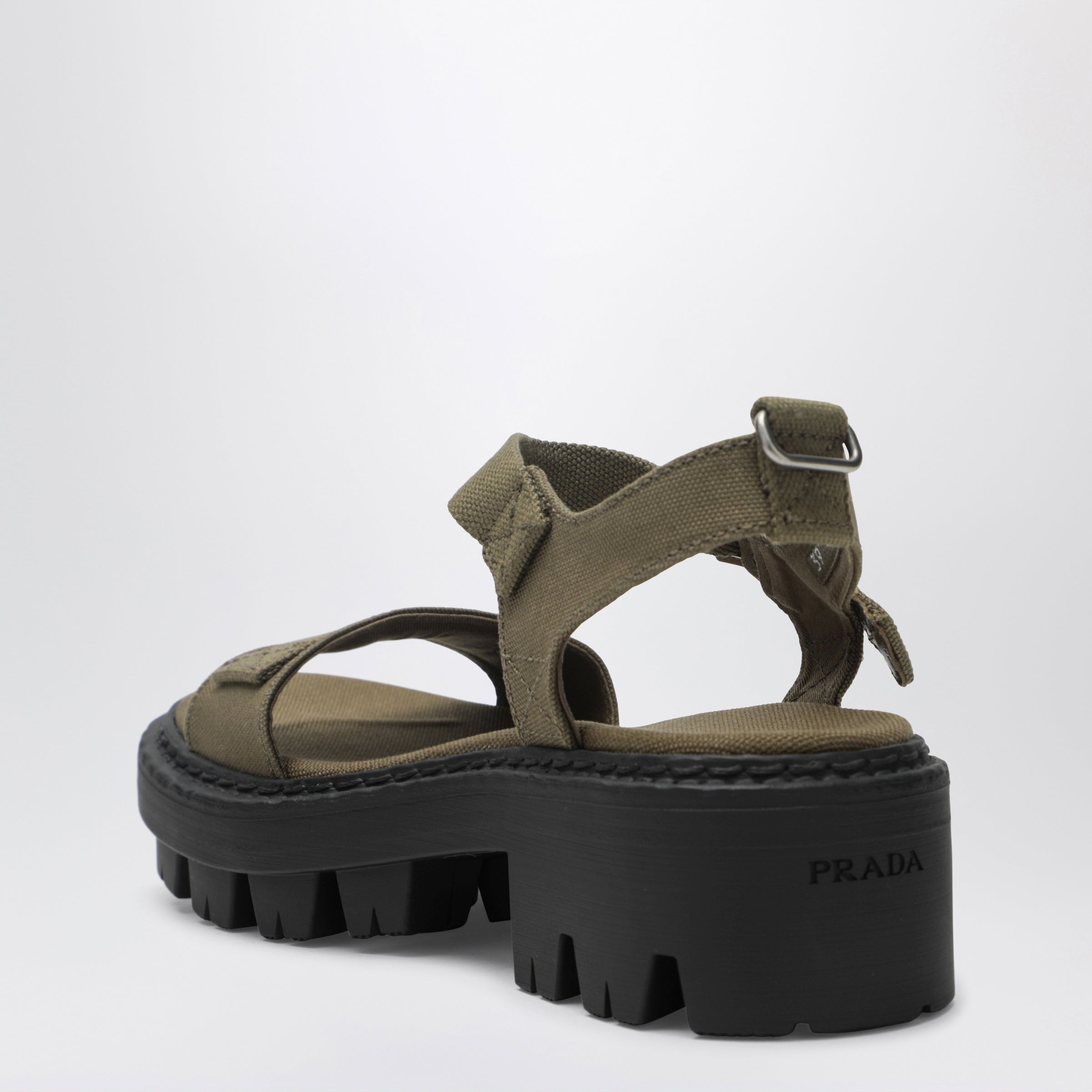 Prada Military Green Canvas Sandals