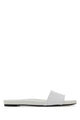Prada White Leather Slippers