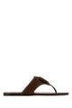 Prada Brown Suede Thong Slippers