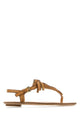 Prada Camel Leather Thong Sandals