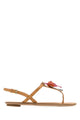 Prada Camel Leather Thong Sandals