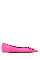 Amina Muaddi Camelia Flat Satin Pink White Buckl
