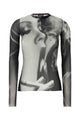 Jean Paul Gaultier Mesh Long Sleeves Top Printed Smoking Women