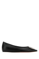Amina Muaddi Camelia Flat Nappa Black  White Buc