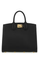 Ferragamo Black Leather The Studio Handbag